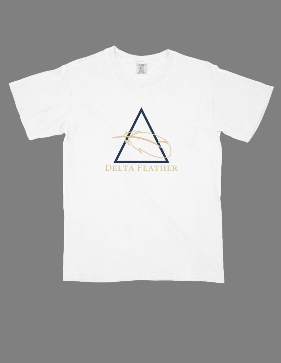 Delta Feather classic white logo t-shirt