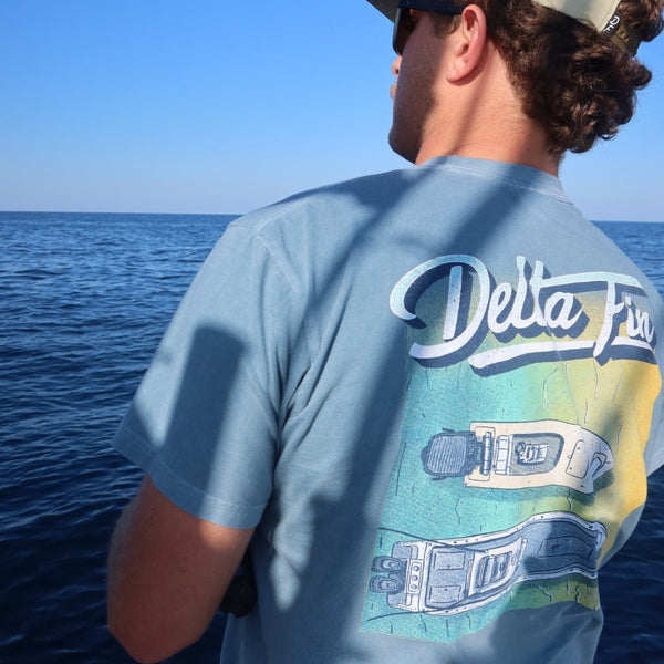 Delta Fin The Robinson pocket fishing t-shirt by Delta Feather — alternate view