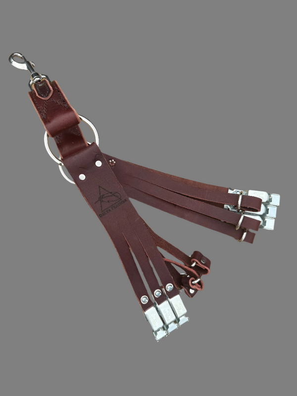 Delta Feather Leg Lok handmade leather duck strap for waterfowl hunters