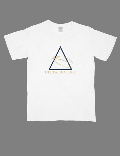 Delta Feather classic white logo t-shirt
