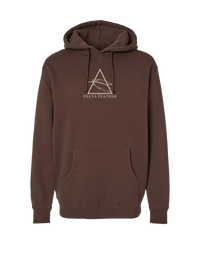 Delta Feather heavyweight brown logo hoodie