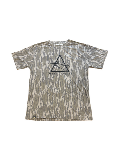 Delta Feather Bottomland camo logo t-shirt for hunters