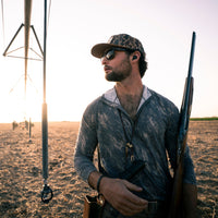 Delta Feather Gathering 1/4 zip hoodie in Quercus camo — alternate view