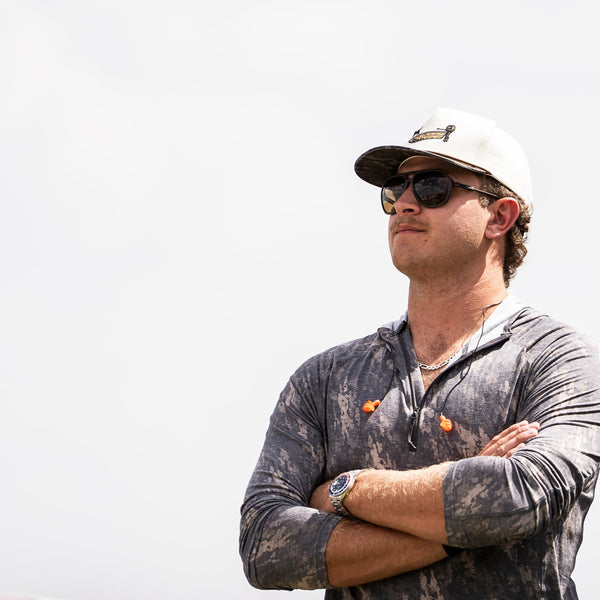 Delta Feather The 59 duck boat hat for waterfowl hunters — lifestyle shot
