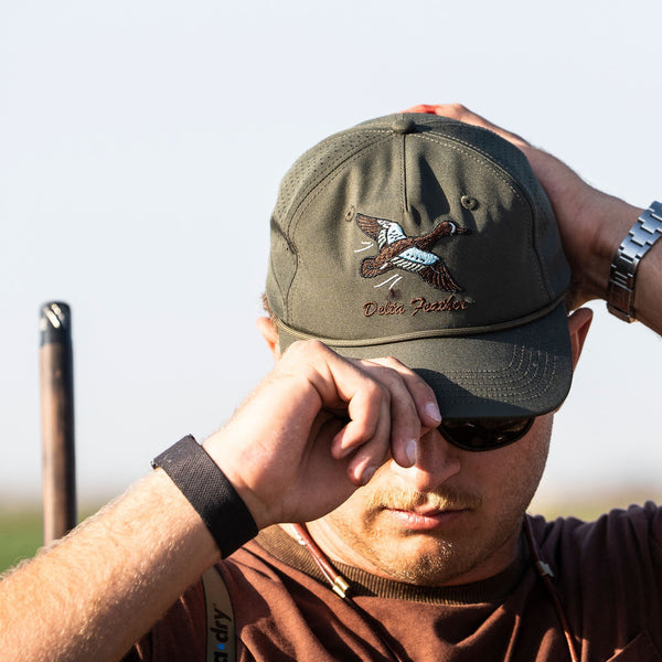 Delta Feather The Blue Rocket blue-wing teal hat — alternate view