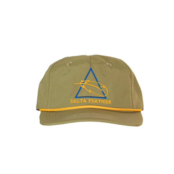 Delta Feather Green OG rope hat with embroidered logo for the outdoorsman