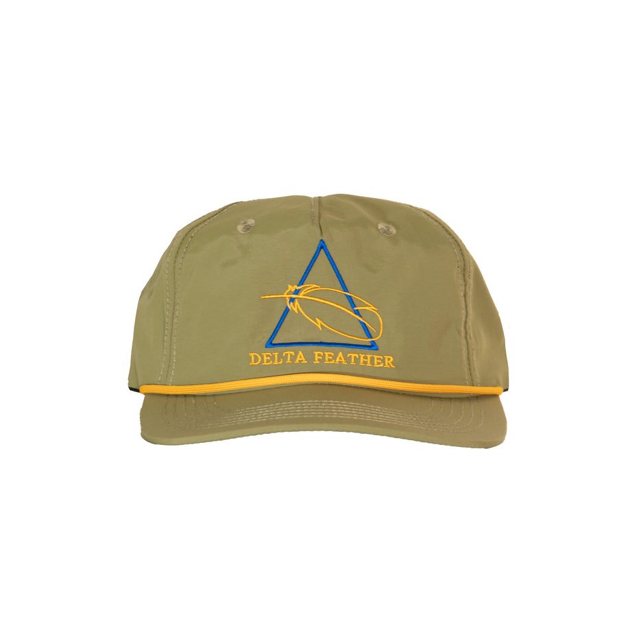 Delta Feather Green OG rope hat with embroidered logo for the outdoorsman