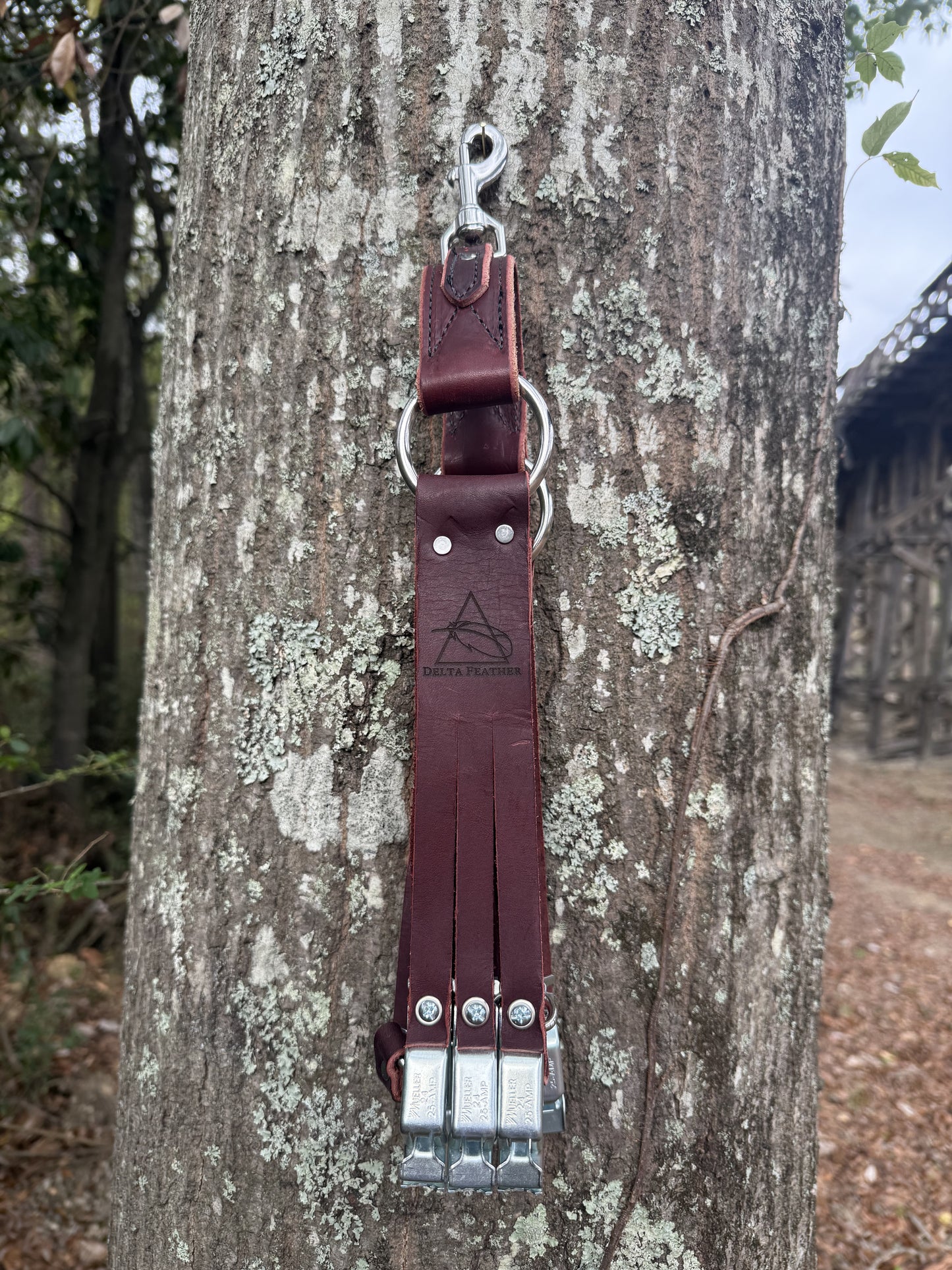 Delta Feather Leg Lok handmade leather duck strap for waterfowl hunters — extra view