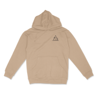 Delta Feather Man's Best Friend heavyweight hoodie with black lab and mallard design — alternate view