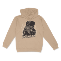 Delta Feather Man's Best Friend heavyweight hoodie with black lab and mallard design