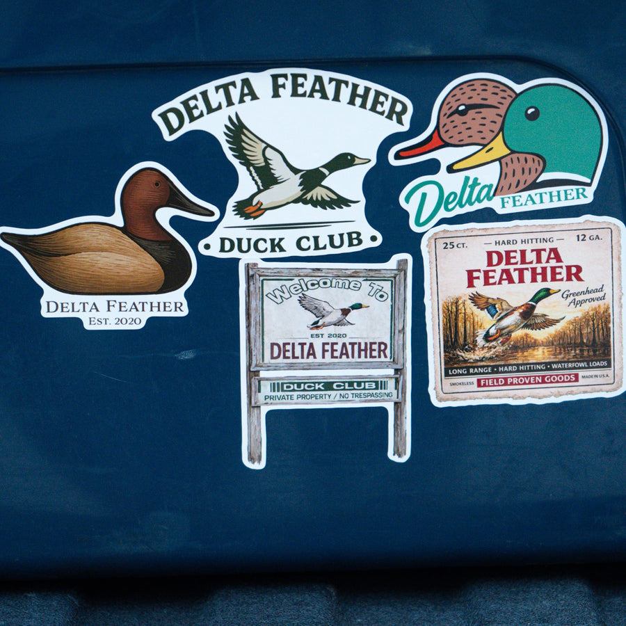 Delta Feather Old School sticker pack for duck hunters