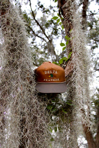 Delta Feather The Boss mallard duck hunting hat — close-up