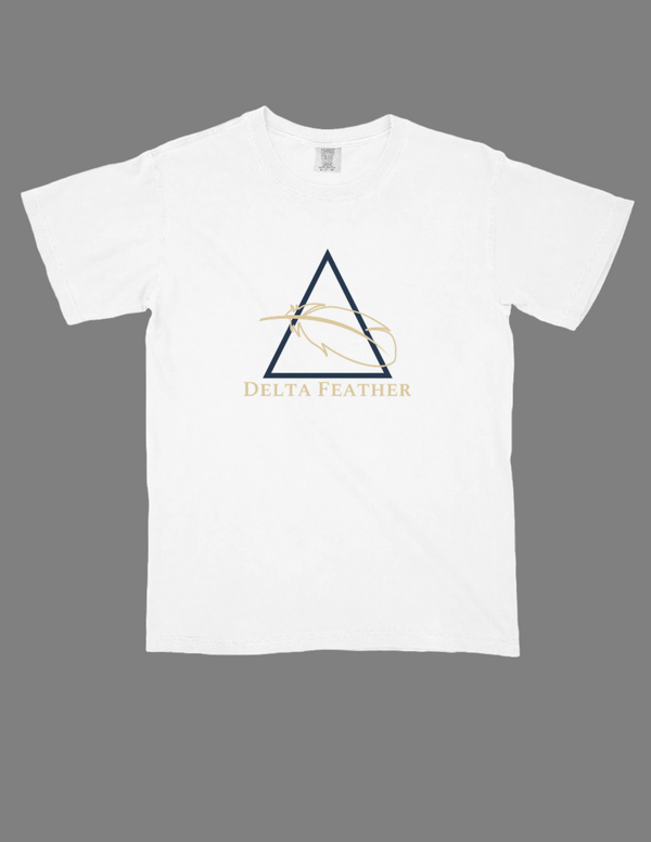 Delta Feather classic white logo t-shirt