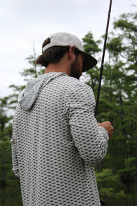 Delta Feather The Toad bass sun hoodie with UV protection for anglers — detail view