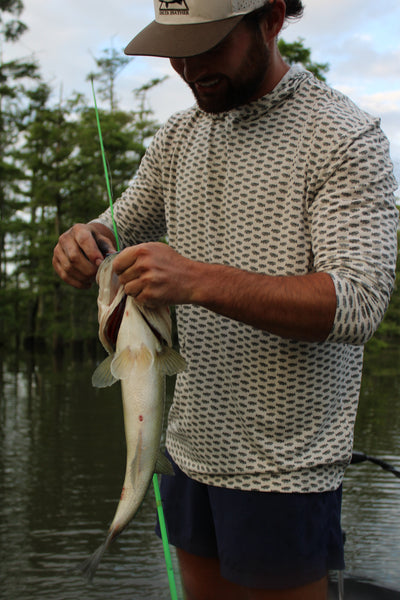 Delta Feather The Toad bass sun hoodie with UV protection for anglers